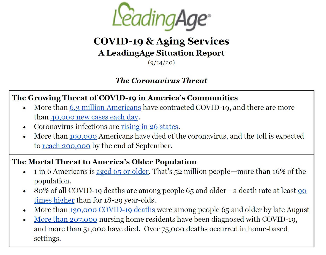 Leading Age Stats